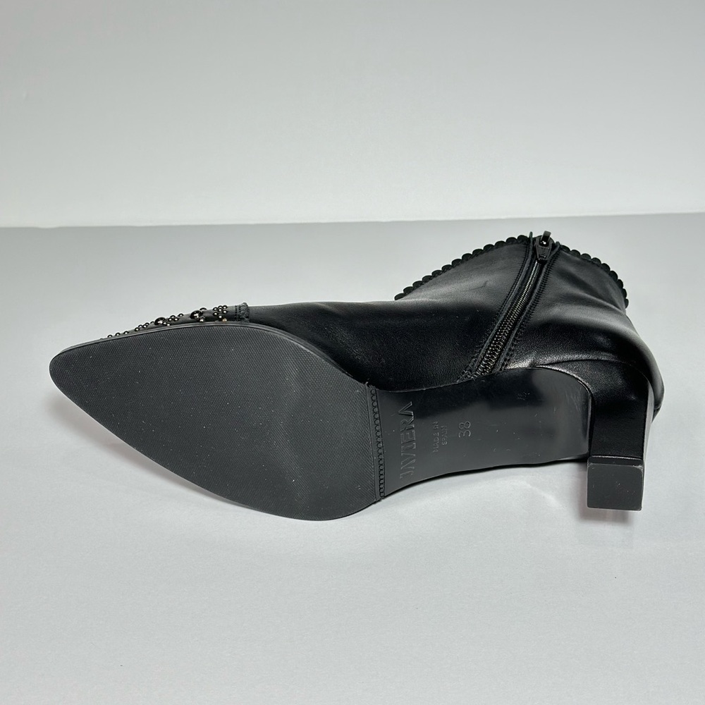 Javiera Booties Boots 2201 Studs Leather Ankle Boots Pointy Toe Heel Zip Spain - Picture 15 of 16